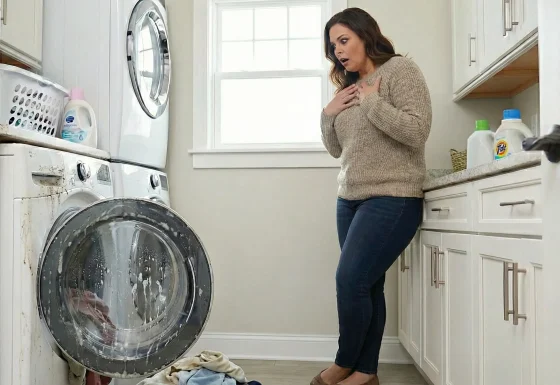 washing machine being professionally cleaned to remove mould and odours